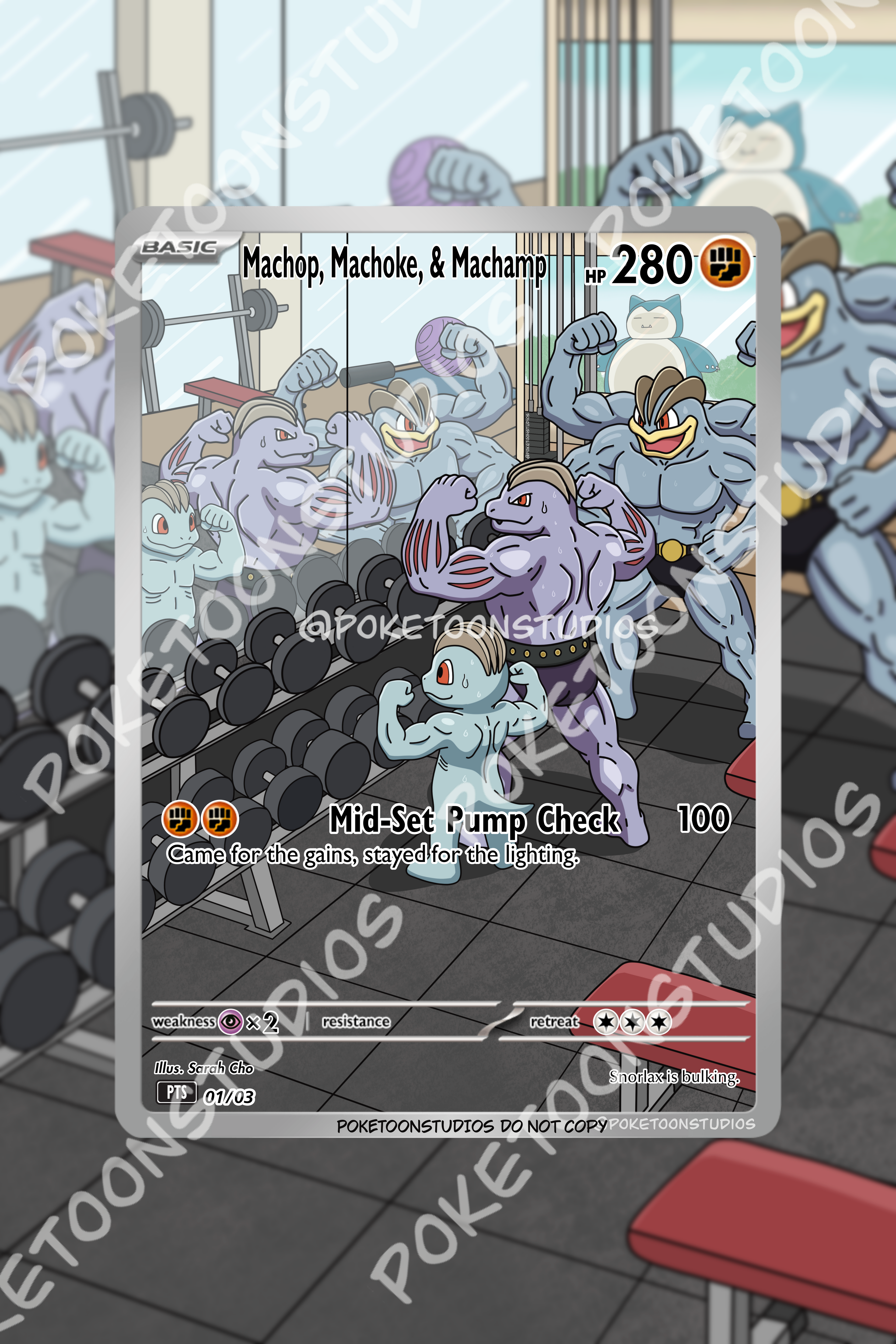 Machop, Machoke, & Machamp - Custom Illustration Rare 01/03 LIMITED EDITION