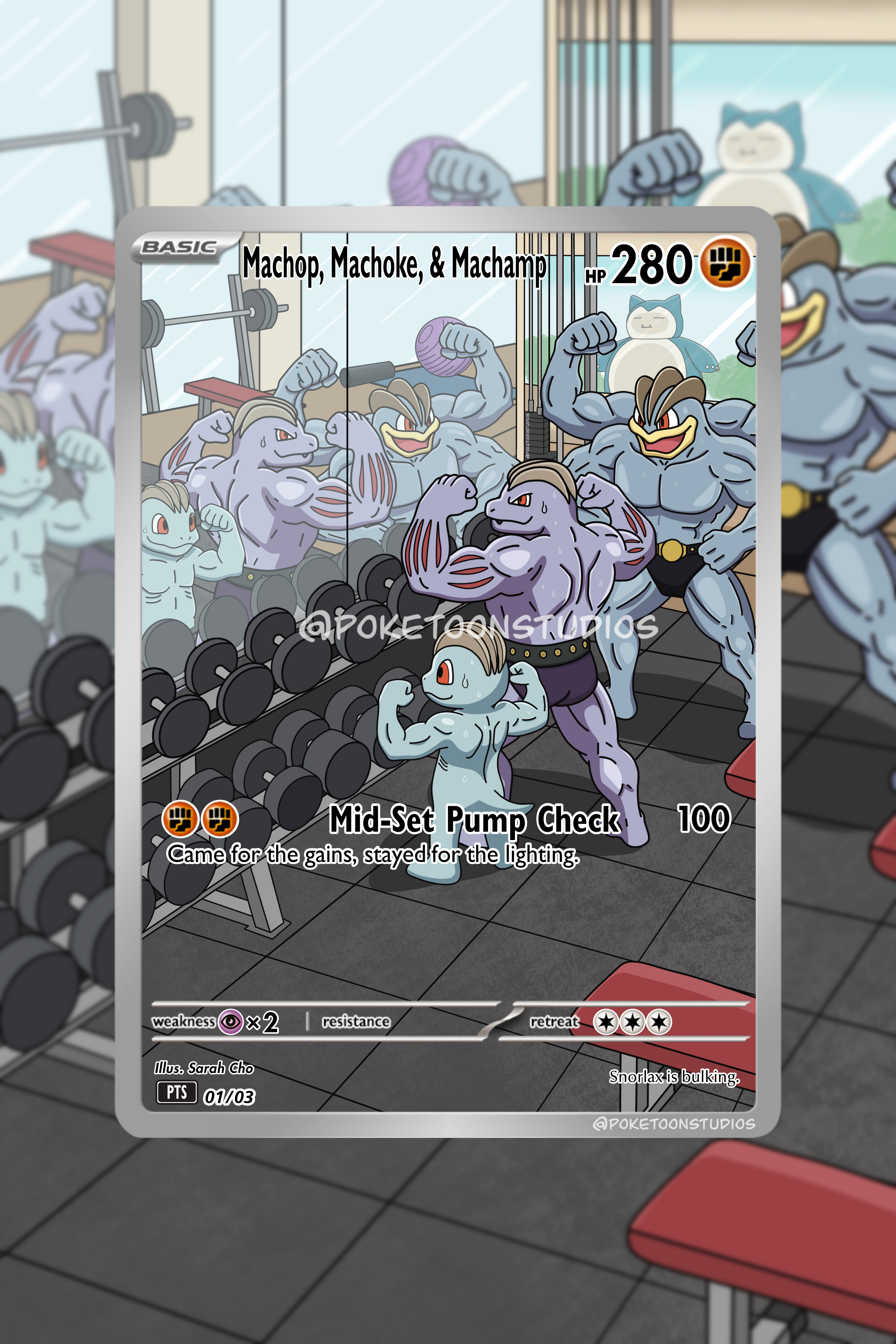 Machop, Machoke, & Machamp - Custom Illustration Rare 01/03 LIMITED EDITION