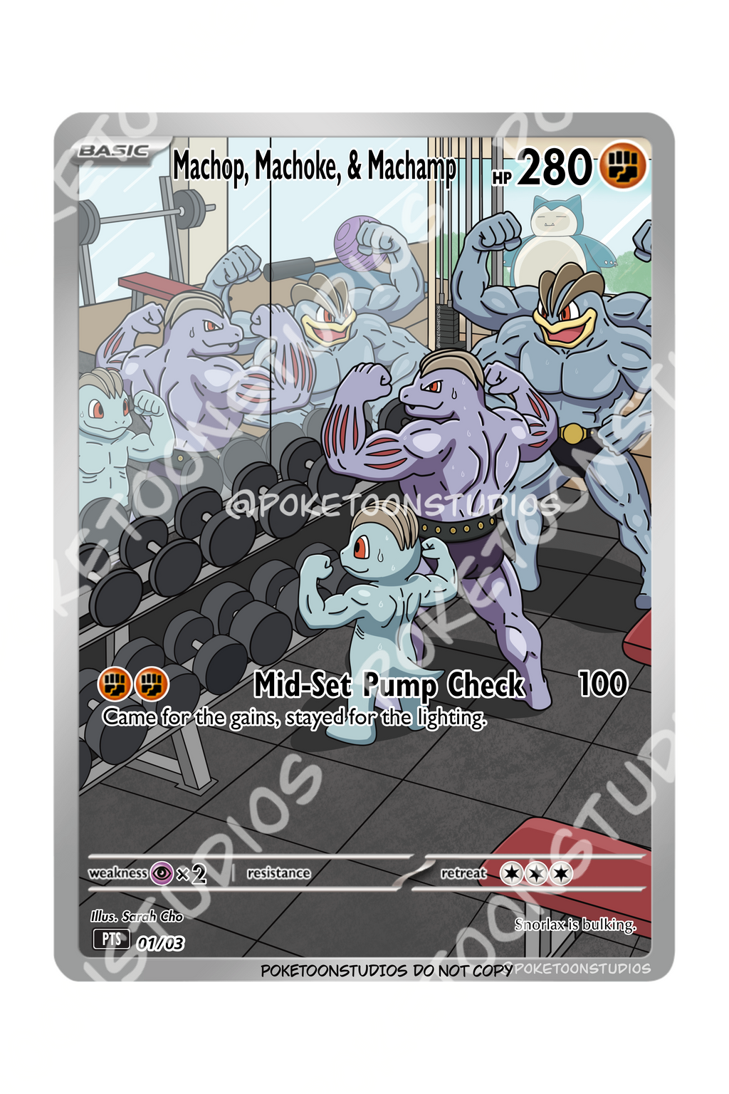 Machop, Machoke, & Machamp - Custom Illustration Rare 01/03 LIMITED EDITION