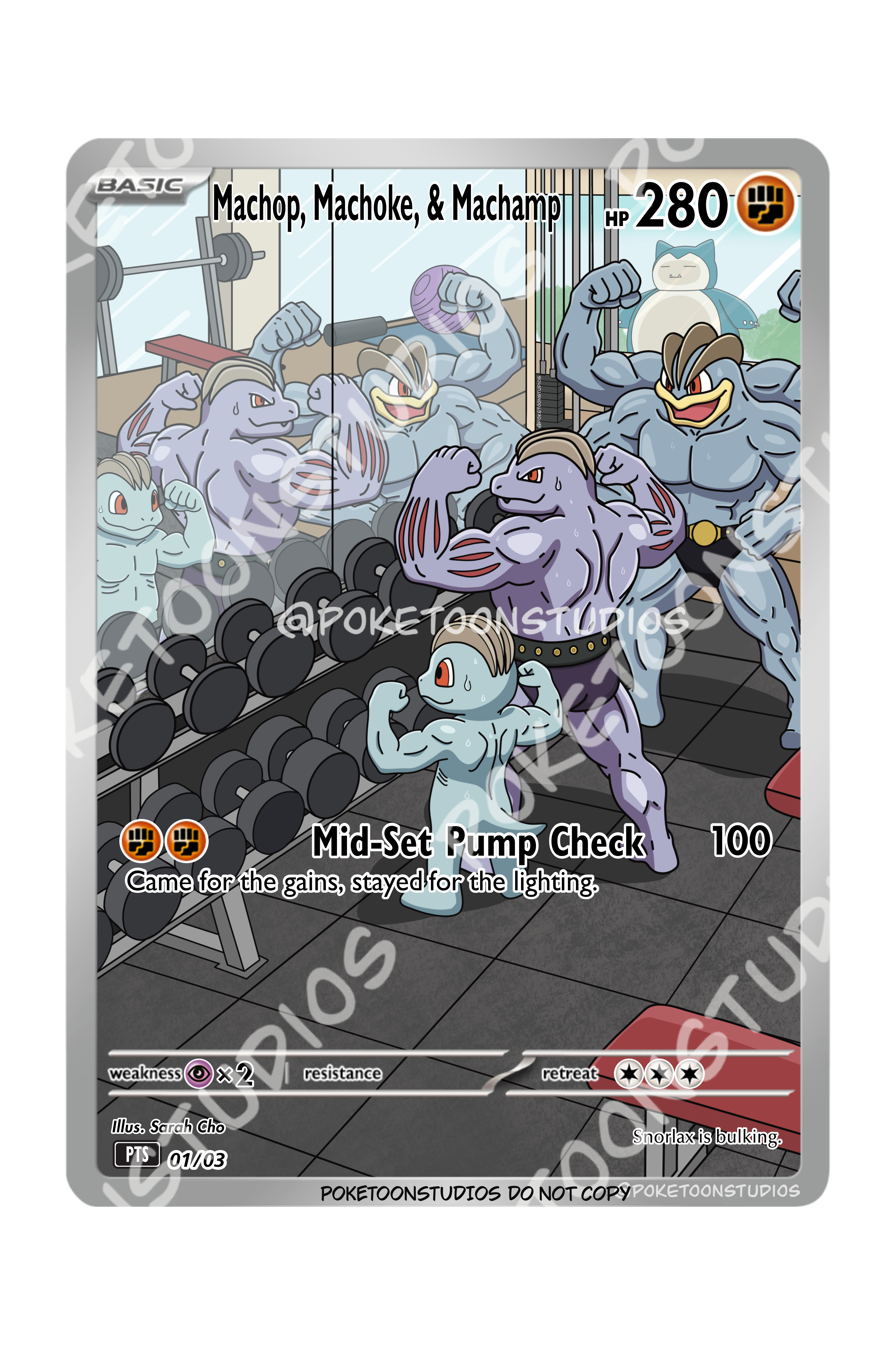 Machop, Machoke, & Machamp - Custom Illustration Rare 01/03 LIMITED EDITION