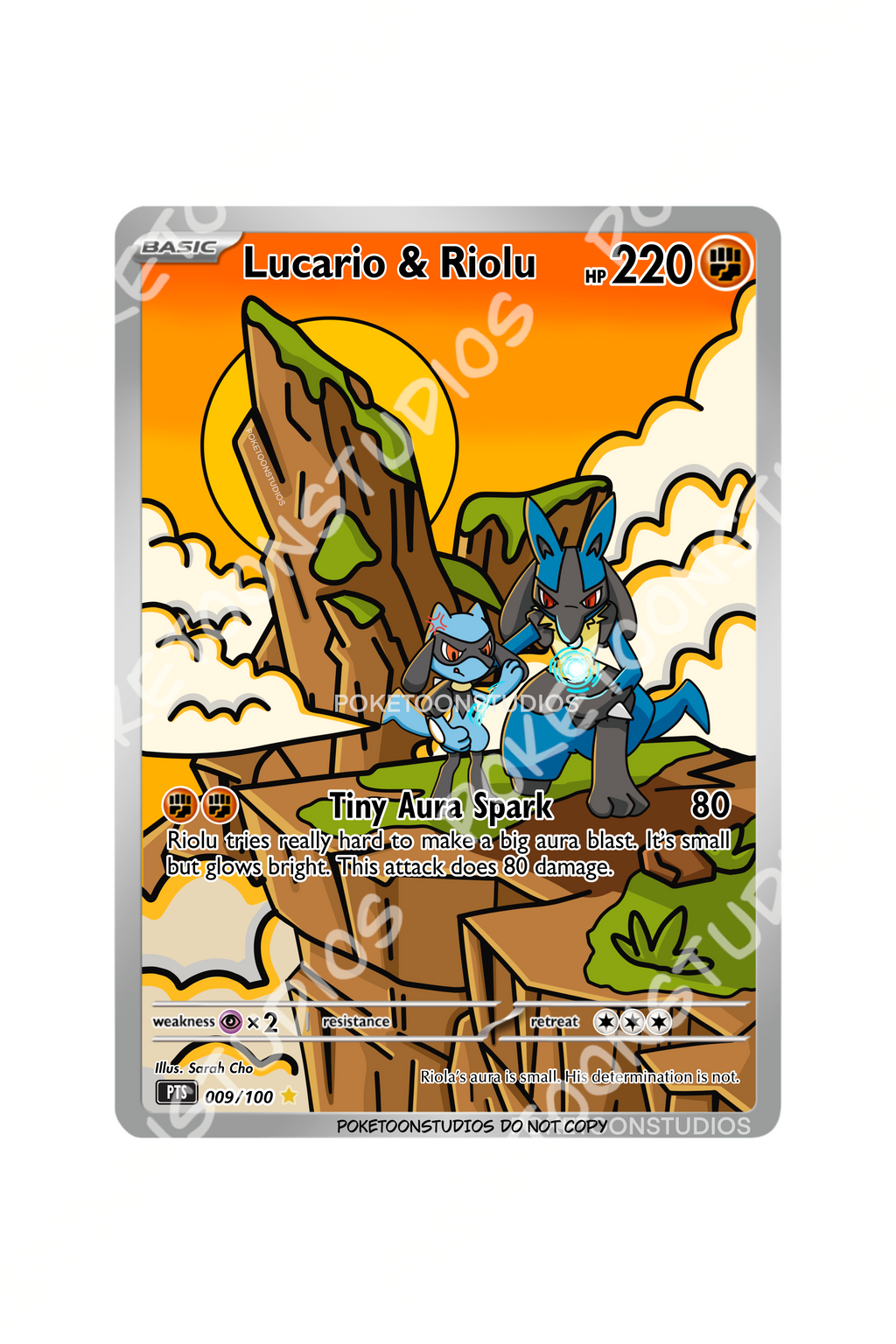 Lucario & Riolu - Custom Illustration Rare 009/100