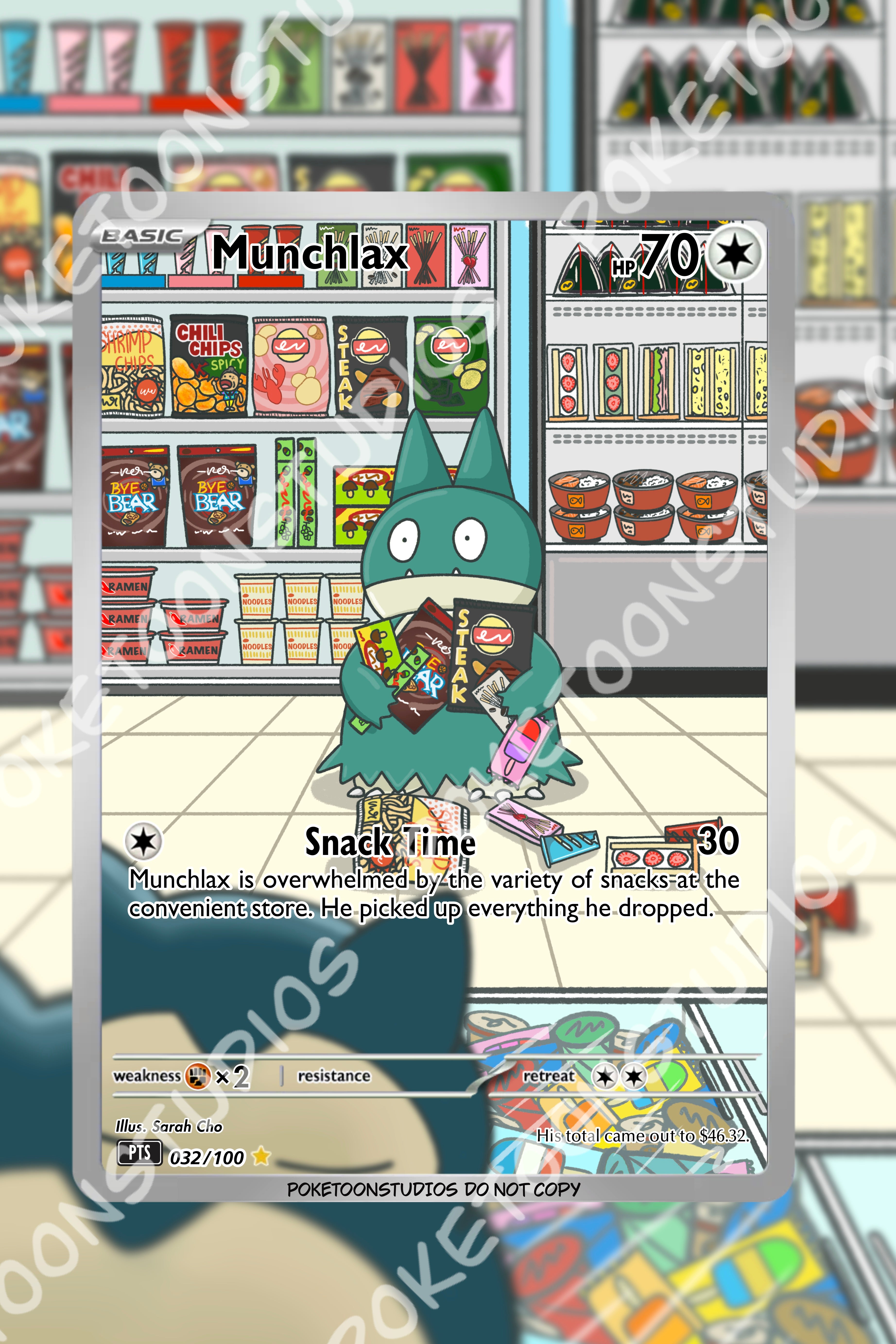 Munchlax - Custom Illustration Rare 032/100