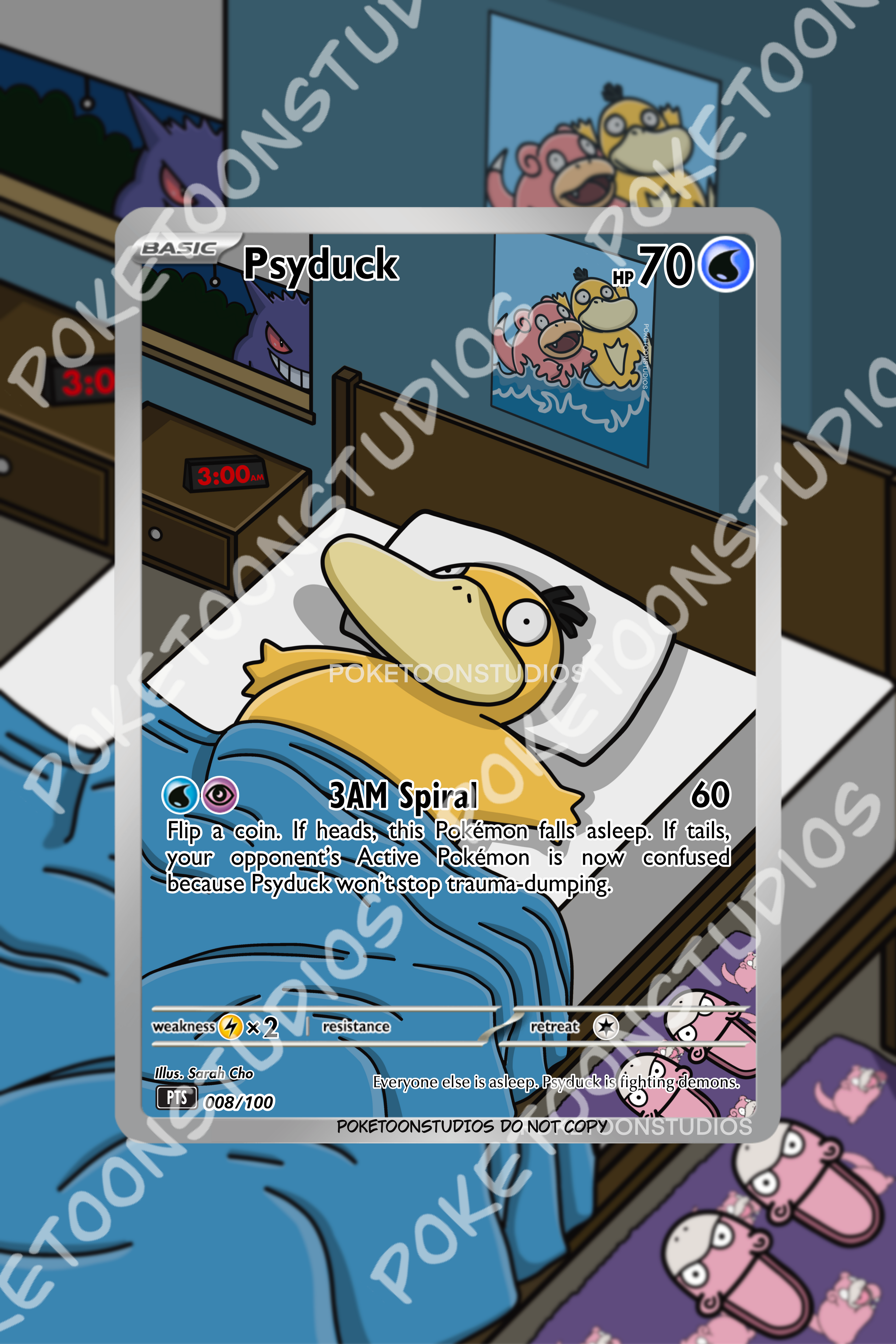 Psyduck - Custom Illustration Rare 008/100