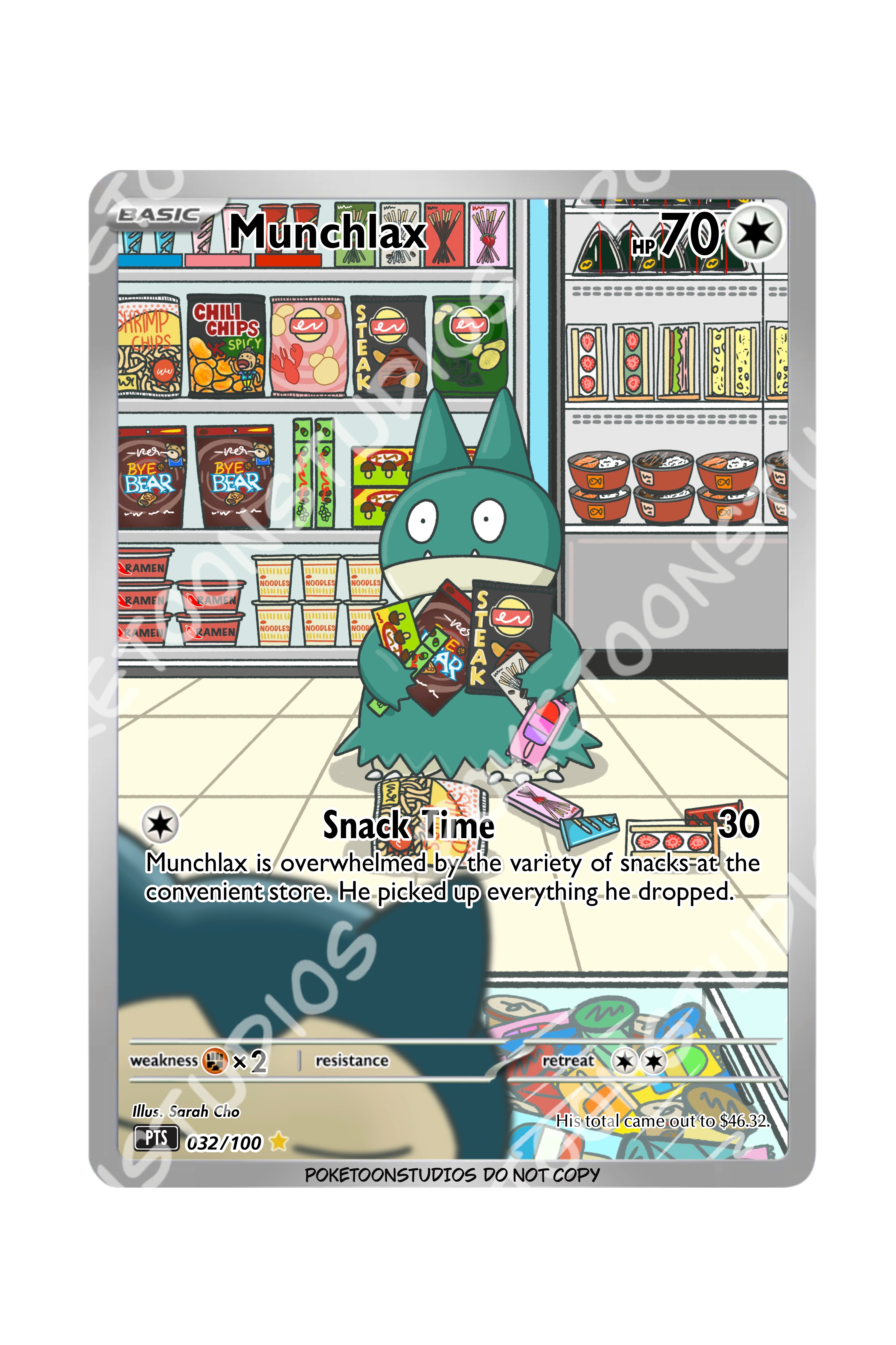Munchlax - Custom Illustration Rare 032/100