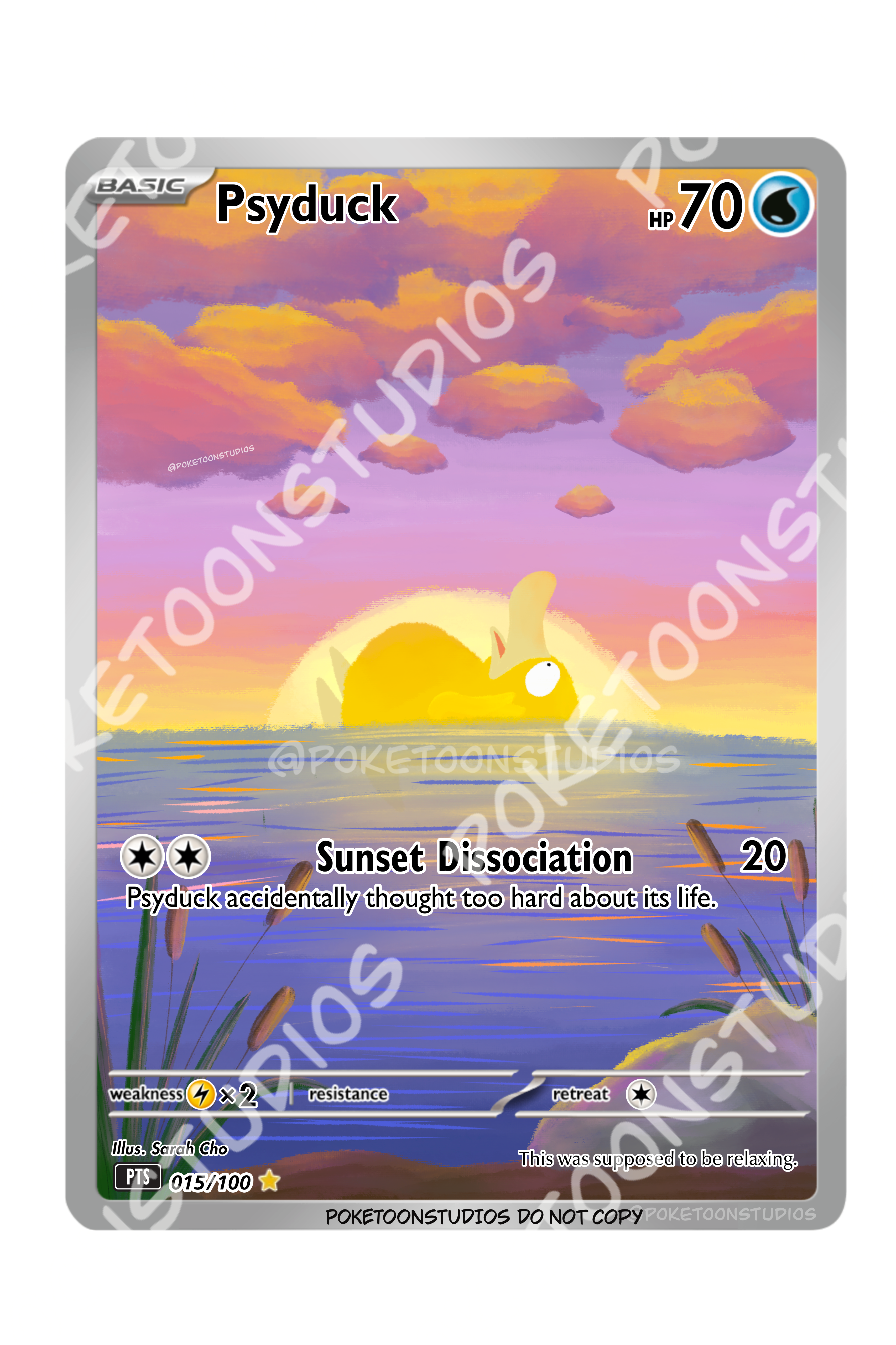 Psyduck - Custom Illustrated Rare 015/100