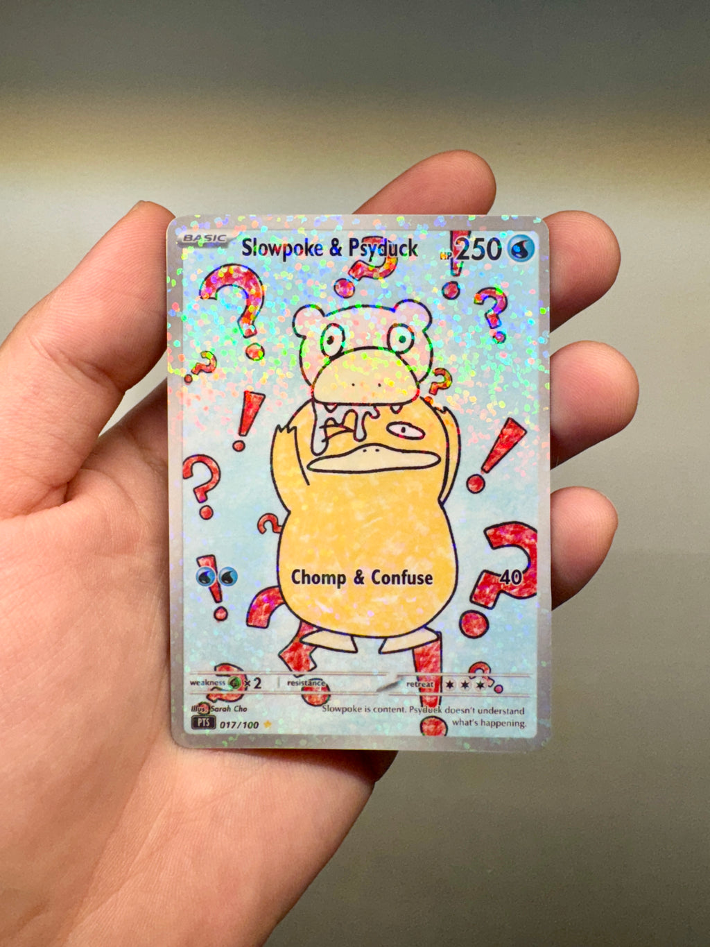 Slowpoke & Psyduck - Custom Illustrated Rare 017/100