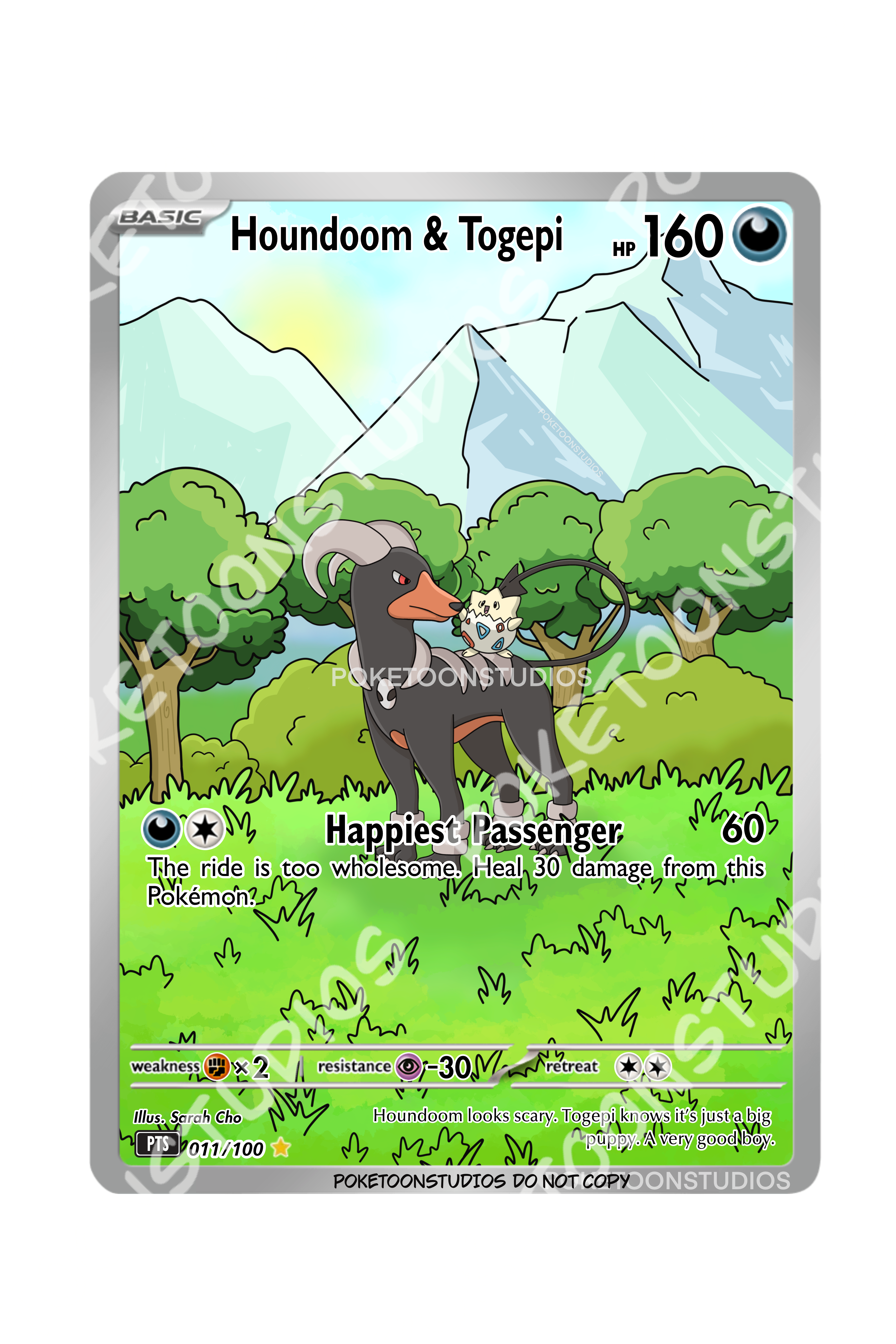 Houndoom & Togepi - Custom Illustration Rare 011/100