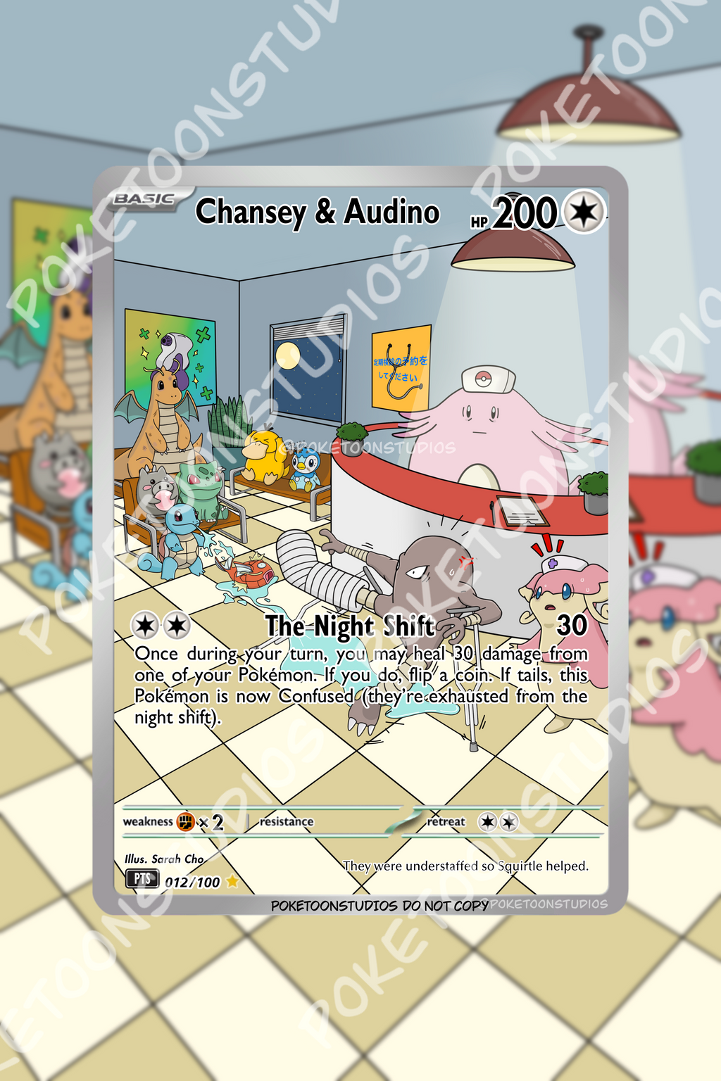 Chansey & Audino - Custom Illustration Rare 012/100