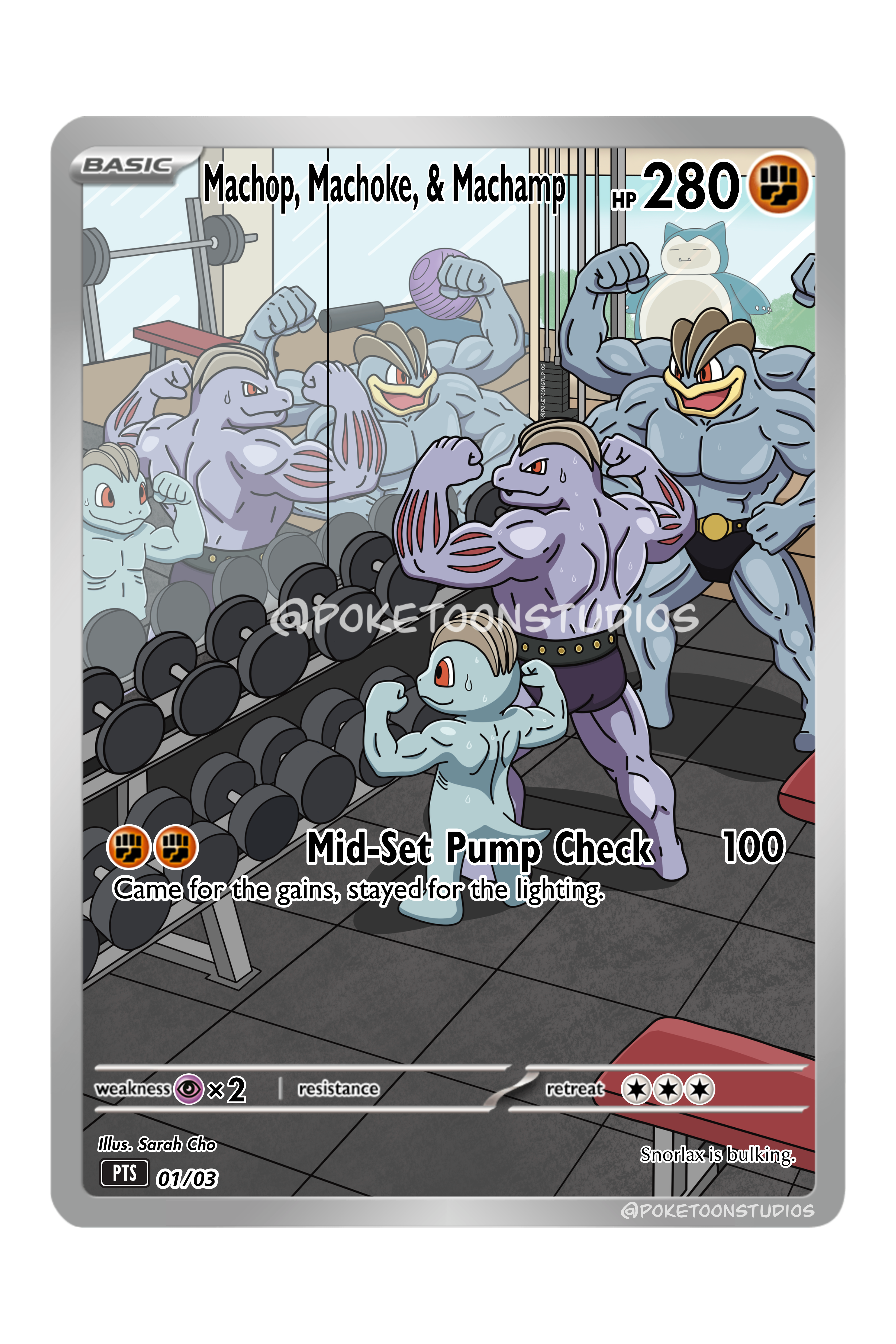 Machop, Machoke, & Machamp - Custom Illustration Rare 01/03 LIMITED EDITION