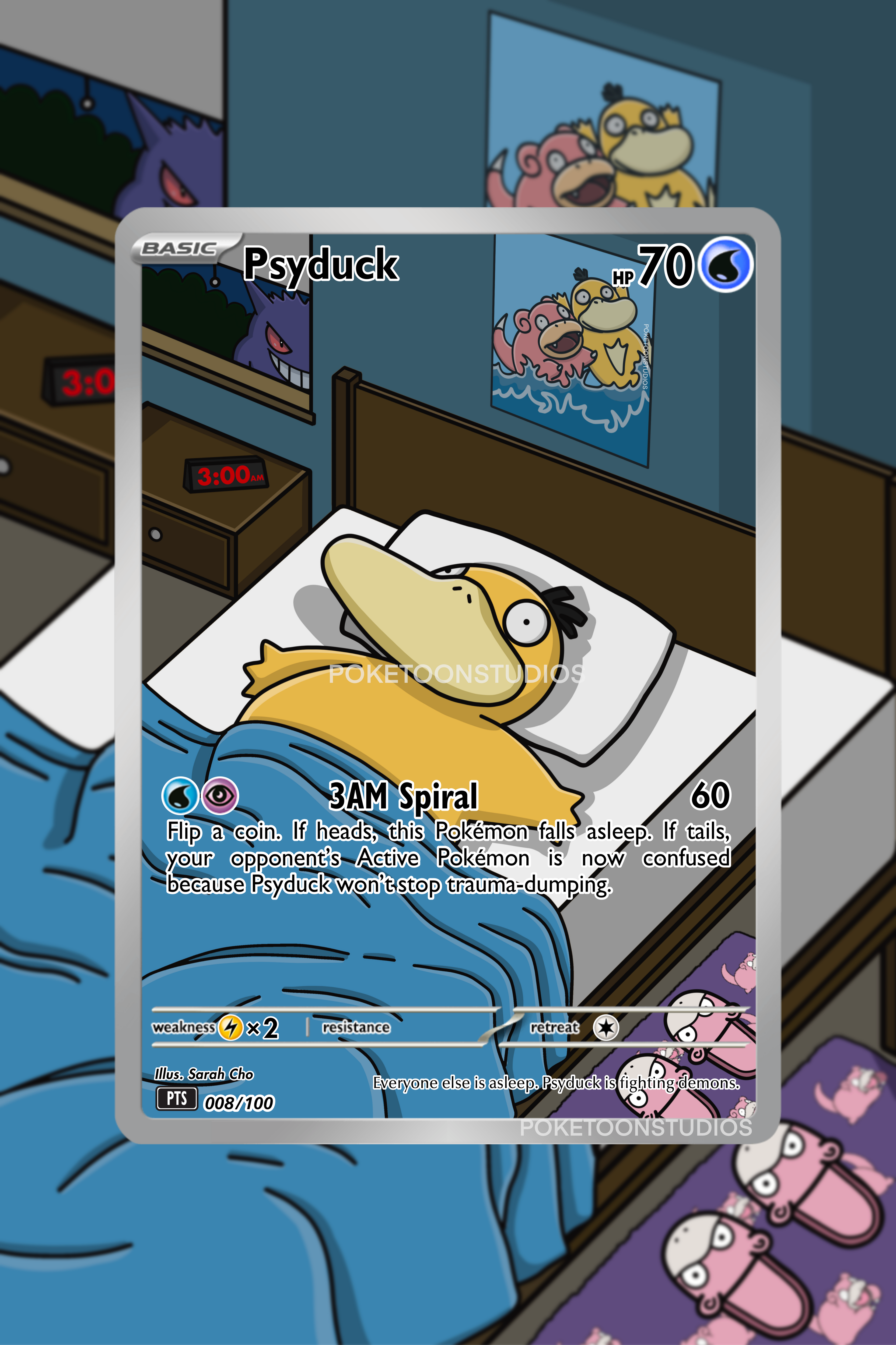 Psyduck - Custom Illustration Rare 008/100