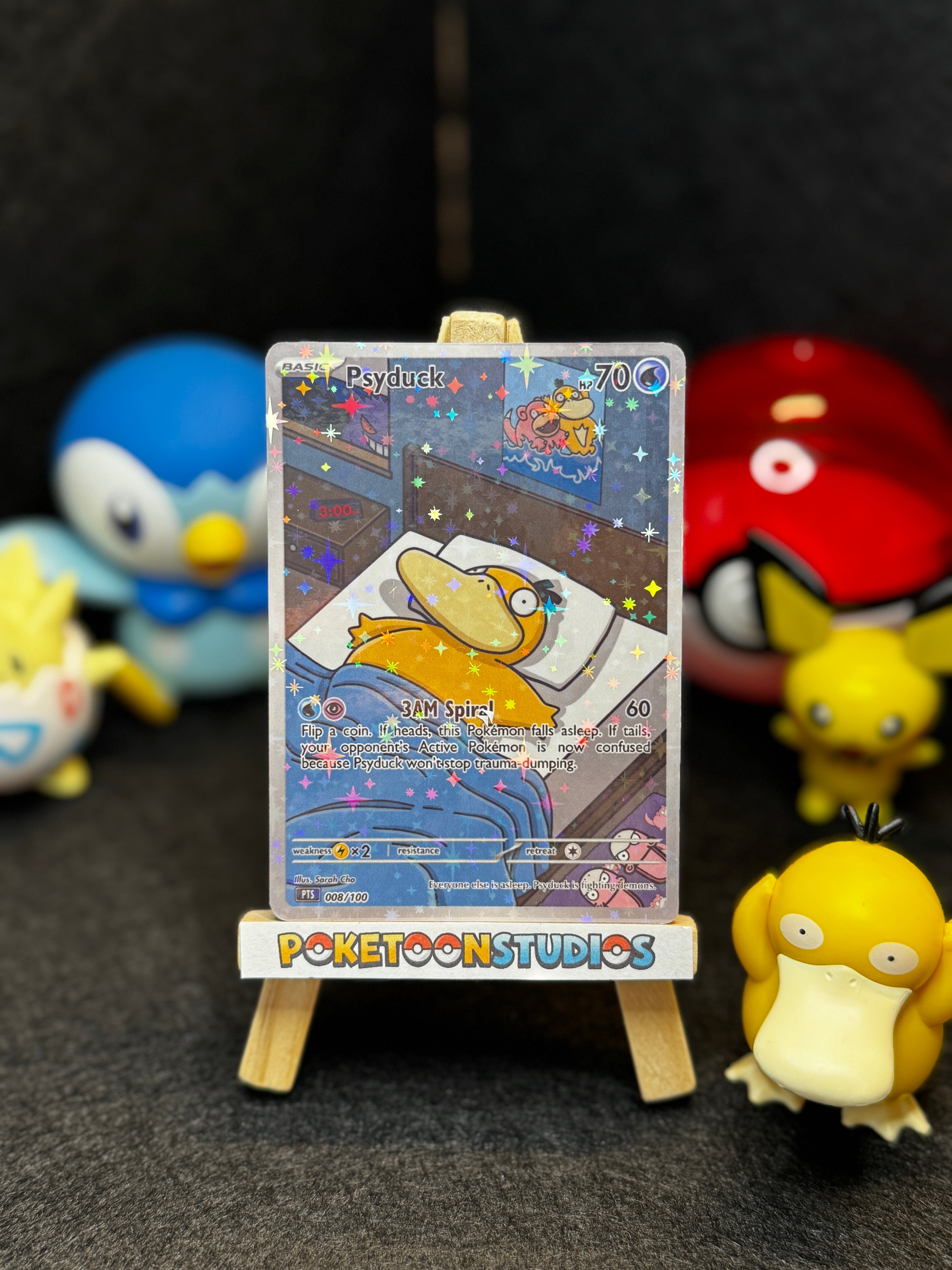 Psyduck - Custom Illustration Rare 008/100 PokeToonStudios Psyduck - Custom Illustration Rare 008/100 PokeToonStudios