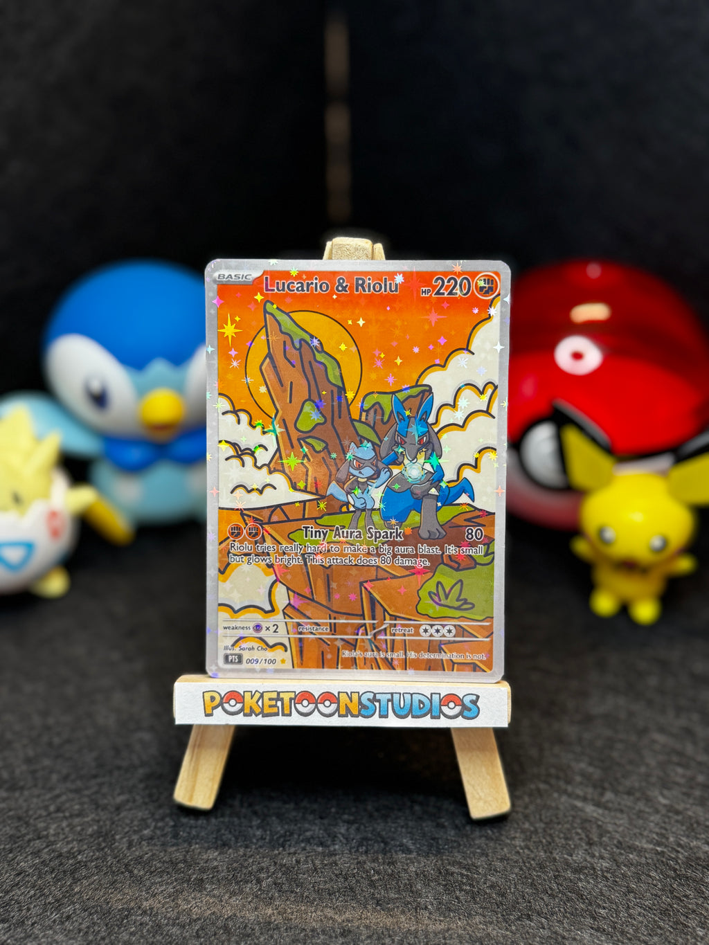 Lucario & Riolu - Custom Illustration Rare 009/100
