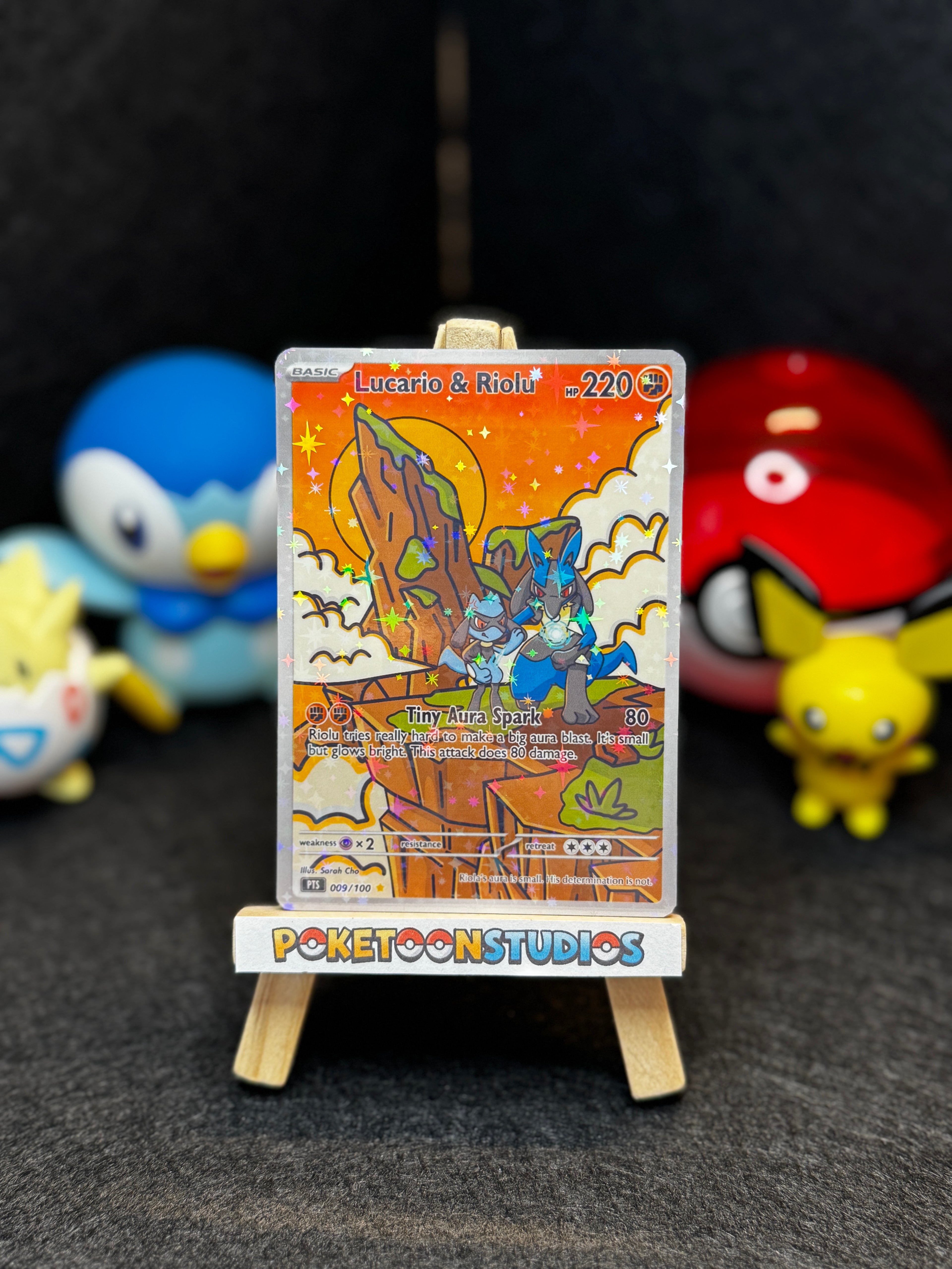 Lucario & Riolu - Custom Illustration Rare 009/100