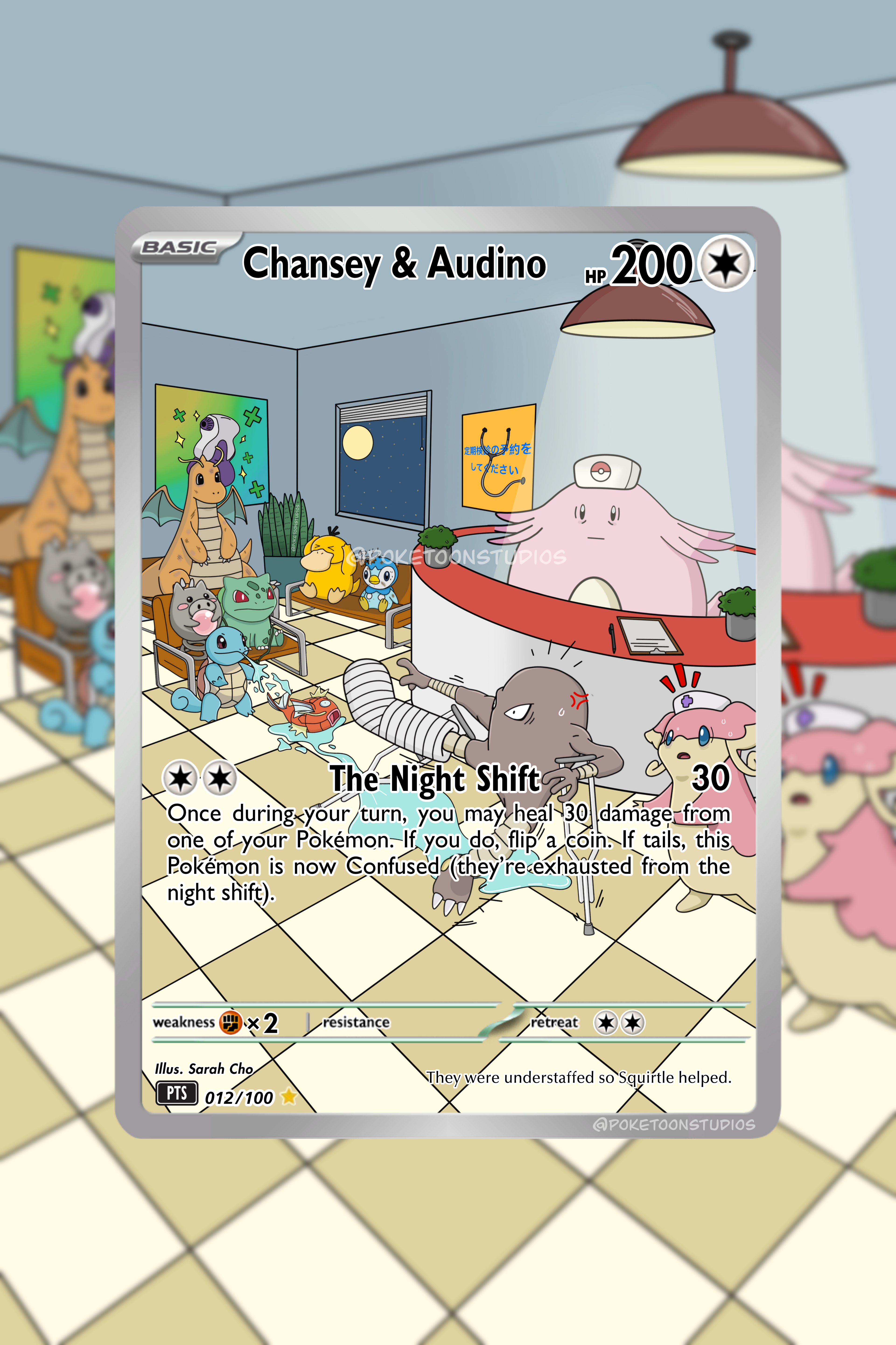 Chansey & Audino - Custom Illustration Rare 012/100